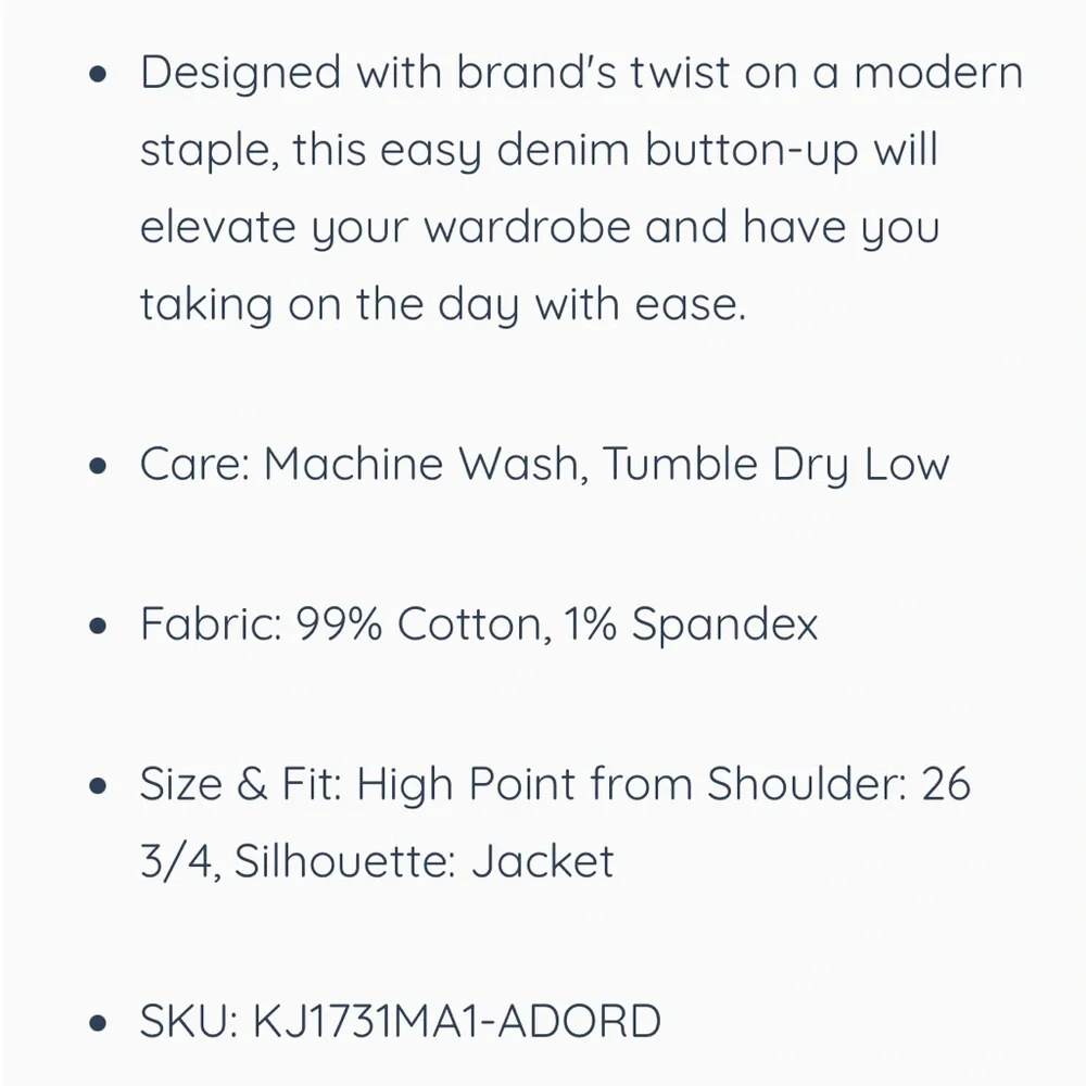 Kut from the Kloth Joni Denim Shirt Jacket in Adore Wash Size Small